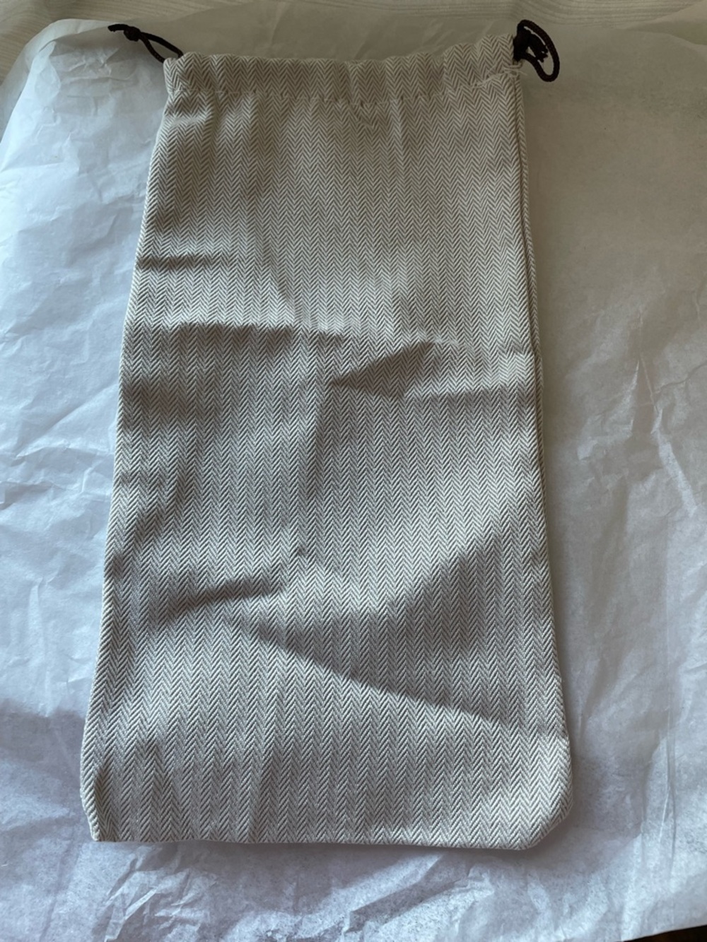Hermès Drawstring Dust Bag 11.5 x 6 inches herringbone cotton 100% Authentic - Picture 3 of 9